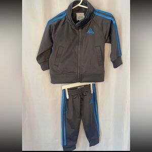 ADIDAS Gray & Baby Blue Track Suit, 6 mos